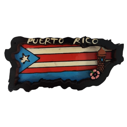 3D Puerto Rico Map Magnet