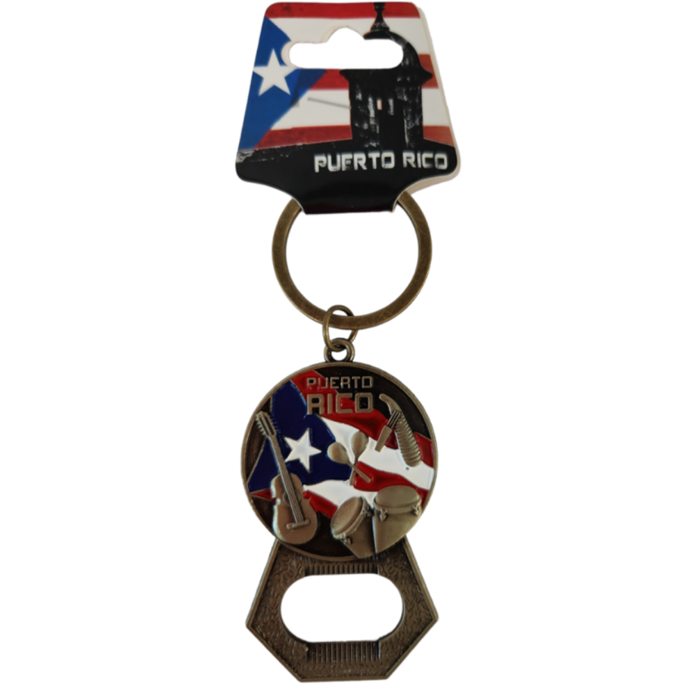 Puerto Rico Musical Instruments Keychain/Bottle Opener