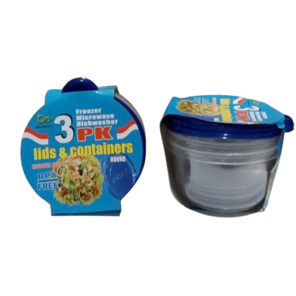 26oz Plastic Containers 3-Pack