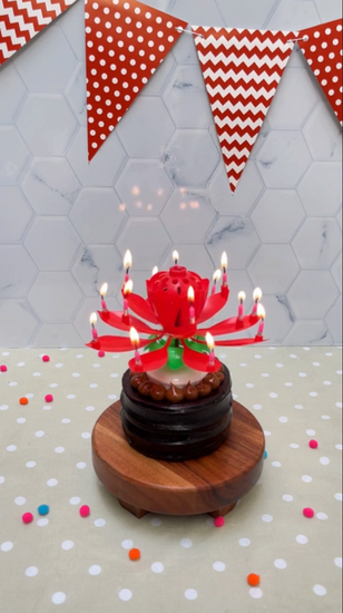 Musical birthday candle flower