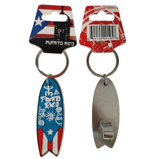 Puerto Rico Surf Board Keychain/Bottle Opener